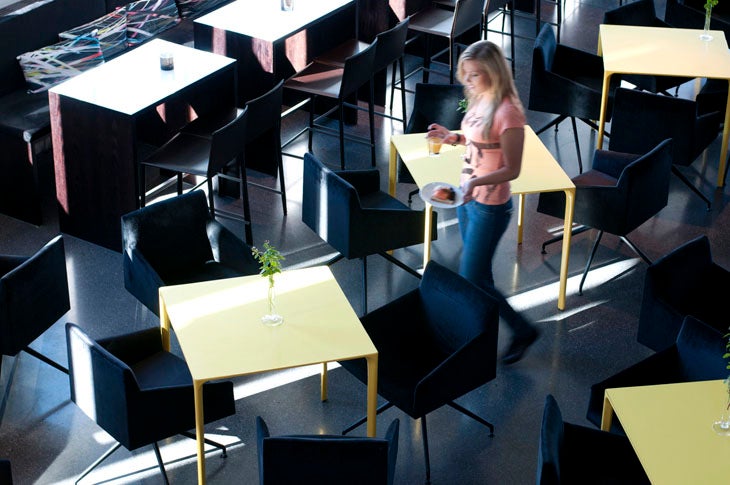 Trendy restaurant interior at Comfort Hotel Union Brygge in Drammen