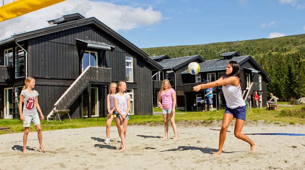 A game of volleyball during the summer at Norrefjell Ski & Spa Hotel in Norrefjell