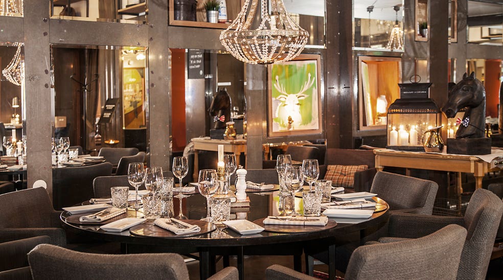 Large, elegant and tranquil restaurant at Grand Hotel Helsingborg