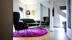Hotel living room with classy designer furniture at Energy Hotel in Stavanger