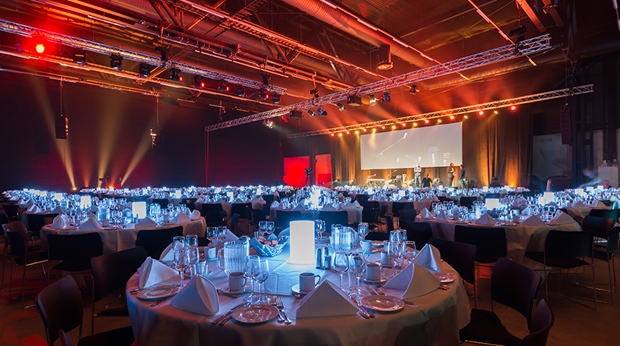 Catering and concert in The Qube congress hall at Oslo Airport Congress & Hotel in Oslo