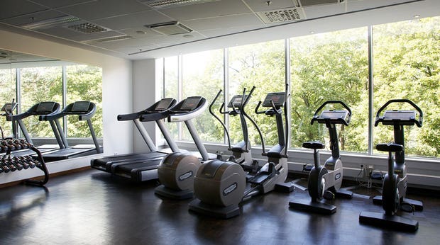 Modern and well-equipped gym at Hotel Stockholm