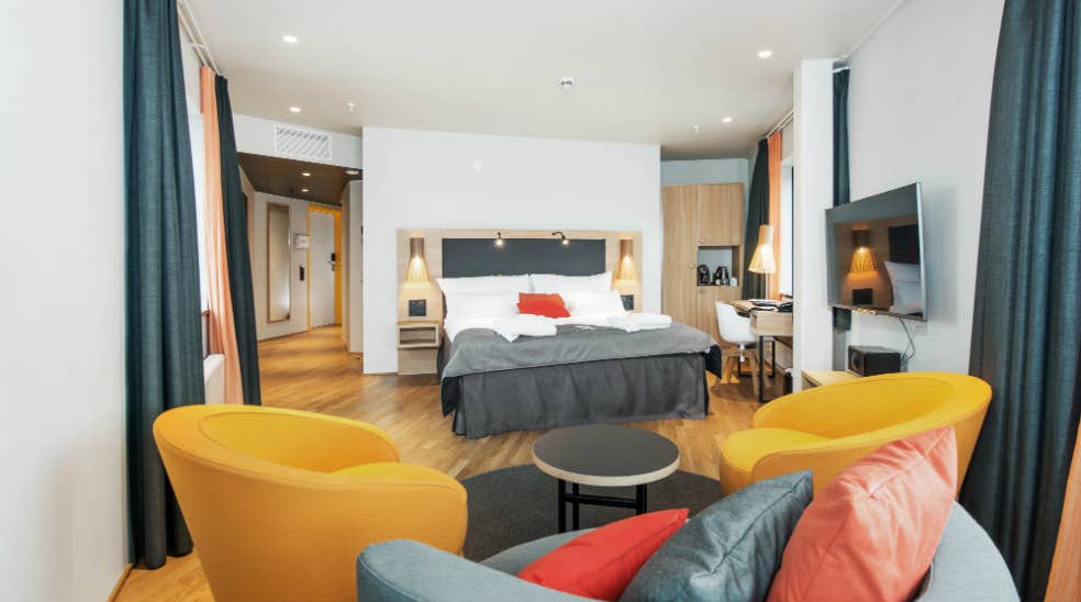 Stylish and comfortable junior hotel suite at The Edge Hotel in Tromso