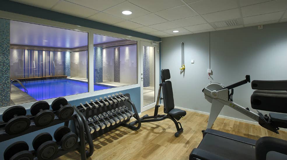 Modern and well-equipped gym at Winn Hotel in Gavle
