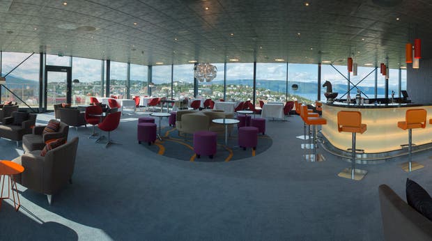 Impressive hotel restaurant with a stunning view at Quality Grand Hotel in Narvik